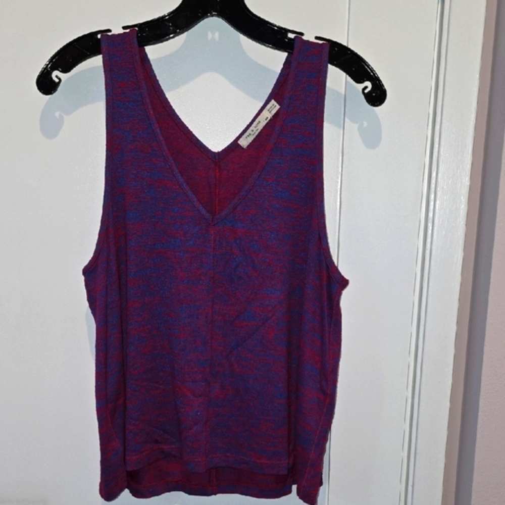 rag & bone V-Neck Purple and Blue Tank Top